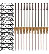 Bensbl 36Pcs Wizard Party Favors Stationery Set, 12 Wand Pencils, 12 Witch Broom Pencils, 12 Roun...