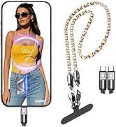 Ephoou 2 in 1 USB-C Phone Lanyard Cable, 240W Fast Charging & Data Transfer Strap, Crossbody Type...