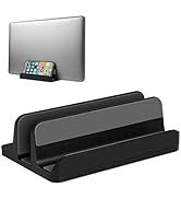 JARLINK 2-in-1 Design Vertical Laptop Stand Holder, Aluminum Laptop Stand for Desk with Adjustabl...