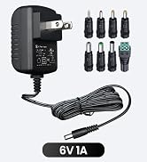 UL Listed 6V 1A 1000mA 6ft Power Supply Adapter with 8 Tips, 6W 0.5A 0.8A AC/DC Switching Adapter...