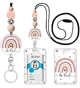 Mcapirivo Rainbow ID Badge Holder with Lanyard, Be Kind Lanyards for Id Badges and Keys, Silicone...