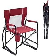NEWBULIG Portable Folding Rocking Chair for Adults - Outdoor Camping Lawn Beach Seat with Detacha...