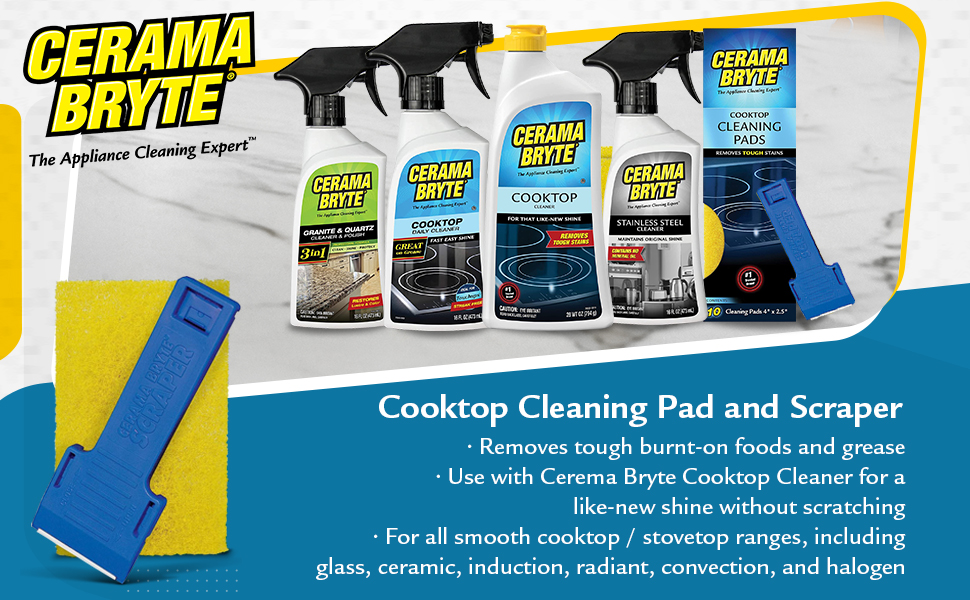 scraper & pad cooktop cleaner