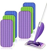 6 Pack Reusable Mop Pads Compatible with Swiffer Wet Jet Mop, Wet Pads Refill Pads Refills Mop Re...