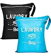 2 Pcs Large Travel Laundry Bag Waterproof Wet Dry Bag Washable Dirty Clothes Bag Bathing Suit Wor...