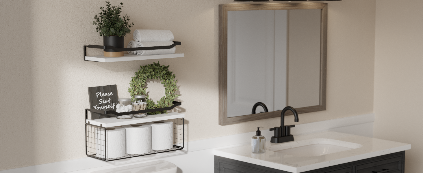 bathroom shelves