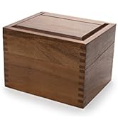 Ironwood Gourmet Acacia Wood Recipe Box with Divider Tabs, 2 Compartment, Single