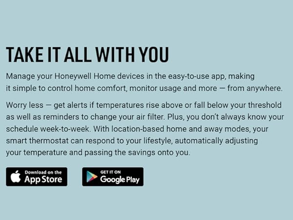 Take it all with you by using the Honeywell Home app