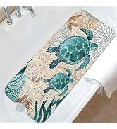 Sea Turtle Bathtub Mat Non Slip, Baby Bath Mat for Tub Rubber Tub Mat, Cute Kids Bath Mats for Ba...