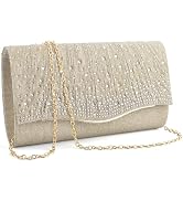 TINDTOP Clutch Purses for Women, Formal Evening Bags Suede Shoulder Envelope Party Handbags Weddi...