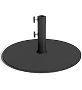 Helios&Hestia 34lbs Heavy Duty Round Outdoor Patio Umbrella Base, Steel Plate Stand Weight with 4...