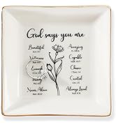 HOME SMILE Ceramic Ring Dish Jewelry Tray for Mom Sister Friends