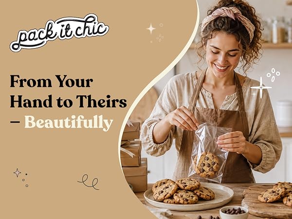 Crystal Clear Cello Bags packaging baked goods, from your hand to theirs - beautifully