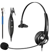 Callez RJ9 Phone Headset with Noise Cancelling Mic & Mute Switch, Corded Telephone Headset for Ci...