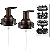Amolliar Mason Jar Foaming Soap Dispenser Lids, Plastic Pump Rustproof Stainless Steel Lid, Refil...
