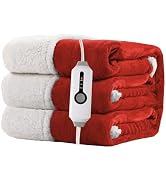 RALYSUN Electric Heated Blanket Full Size 72"x84" - Dual-Sided with Microplush & Sherpa Fabric, 4...