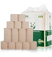 QingYa Bamboo Toilet Paper, 4-Ply, 18 Rolls, 200 Sheets Per Roll, Total 3600 Sheets, Unbleached, ...