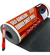PAMAZY Neoprene Rubber Sheet Roll 1/16In Thick x 8In Wide x 5Ft Long with Adhesive Backing (Inclu...