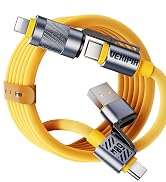 Vexipia 4 in 1 USB C Cable Lightning Cable,60W Fast Charging & Data Transfer,iPhone iPad Charger ...