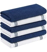 Homaxy Premium Cotton Kitchen Towels(16" x 26", 6 Pack), Large 380 GSM Dual Design Dish Towels, H...