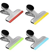 HOUSE AGAIN 4 Pack Stainless Steel Magnetic Chip Bag Clips Covered with Silicone - NO More Sharp ...