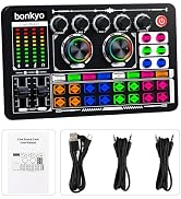 Bonkyo Professional Audio Mixer, F999 Live Sound Card with Dj Mixer for Streaming/Podcasting/Gami...