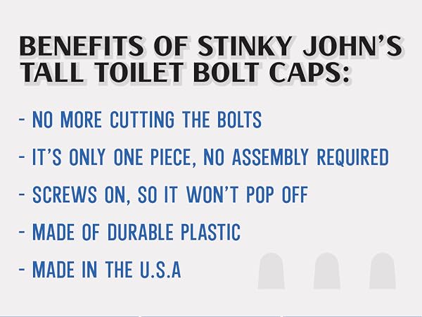Stinky John's Tall Toilet Bolt Caps