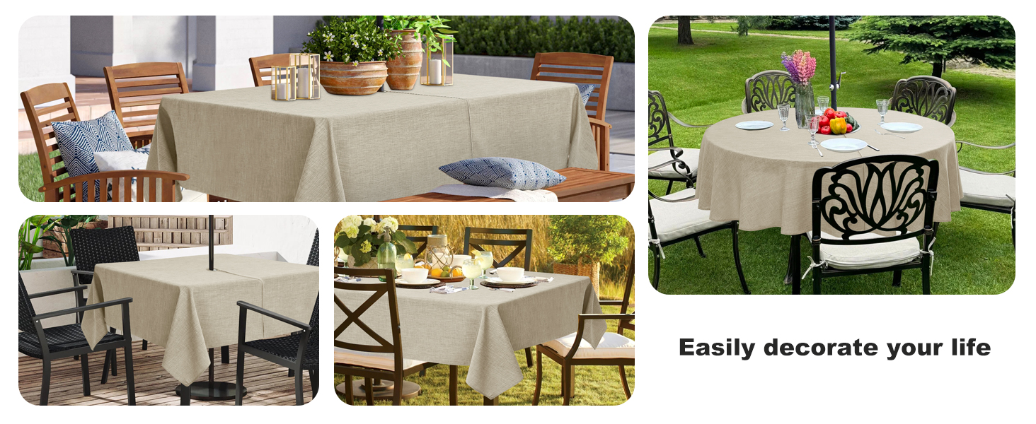 seaside restaurant umbrella table cloth with hole and zipper