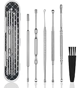 6 Pcs Ear Wax Removal Kit,Professional Double-Headed Ear Pick Earwax Removal Tools,316L Stainless...