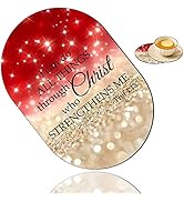 Quotes Bible Verse Phil 4-13 Mouse Pad and Coaster Combination, Washable Fabric Mouse Pad for Off...