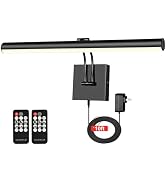 NEWREACH 16.53" Plug-in LED Picture Light with Remote, Dimmable Painting Frame Light with3000K, 9...