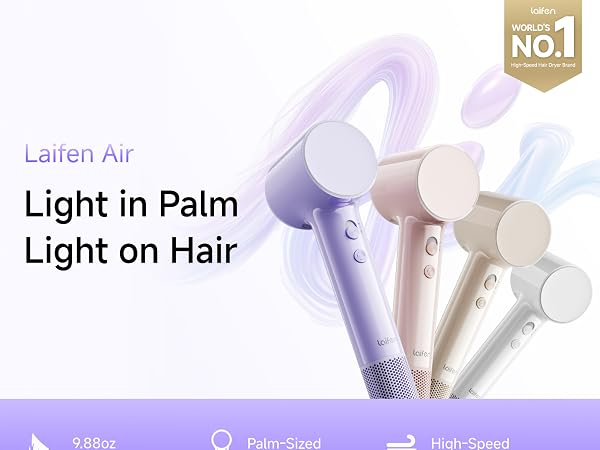 Laifen Air High Speed Hair Dryer, Light in Palm, Light on Hair. Hair dryer for women, blow dryer