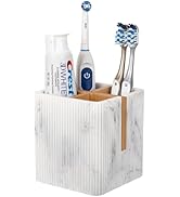 rejomiik Toothbrush Holders for Bathrooms Countertop, 3 Slots Electric Tooth Brushing and Toothpa...