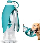 TIOVERY Dog Water Bottle, Portable Pet Water Dispenser Feeder Leak Proof with Drinking Cup Dish B...