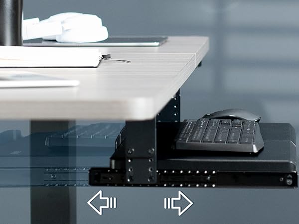 under desk mounted keyboard tray