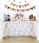 Pardecor Lace Tablecloth Rectangle 60x120 White Lace Table Clothes Eyelash Vintage Tea Party Tabl...