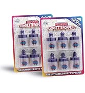 BEST PARTY EVER! Pull-N-Pop Confetti Poppers, Easy to Use, Pull Back and Release, 2-pack (12 Pull...