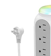 Power Strip Tower with Surge Protector,Retractable Extension Cord 6.5ft,15 AC Outlets Power...