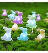BOHON Easter Decoration Lights Rabbit LED String Lights Battery Operated with Remote 10 ft 40 LED...