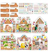 30 Packs Christmas Picture Frame Craft Kits for Kids, Xmas DIY Gingerbread Candy Craft Holiday Ar...