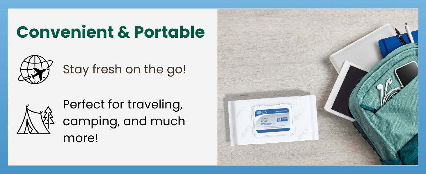 A pack next to a backpack showing they are portable and convenient for traveling, camping and more