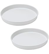Amolliar Lazy Susan Turntable Organizer, White 10" 2 Pack, Non-Skid Metal Rotating Spice Rack for...