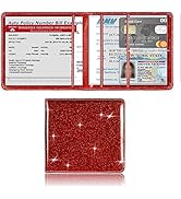 VAGURFO Car Registration And Insurance Holder, Leather Vehicle Card Document Glove Box Organizer,...