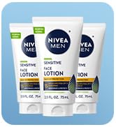 NIVEA MEN Sensitive Face Lotion with SPF 15, Broad Spectrum Sunscreen, 3 Pack