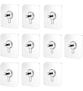 Mozff 10 Pcs No Drill Wall Hooks | Heavy Duty Adhesive Hangers for Kitchen, Bathroom and Home | D...