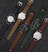 WOCCI Flower Watch Band, Genuine Leather Replacement Straps, Quick Release Bands, Stainless Steel...