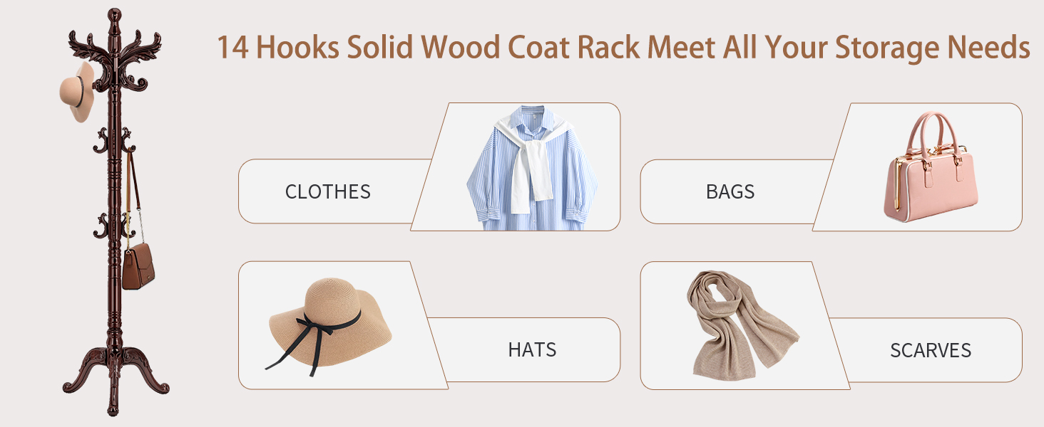 vintage wooden coat rack