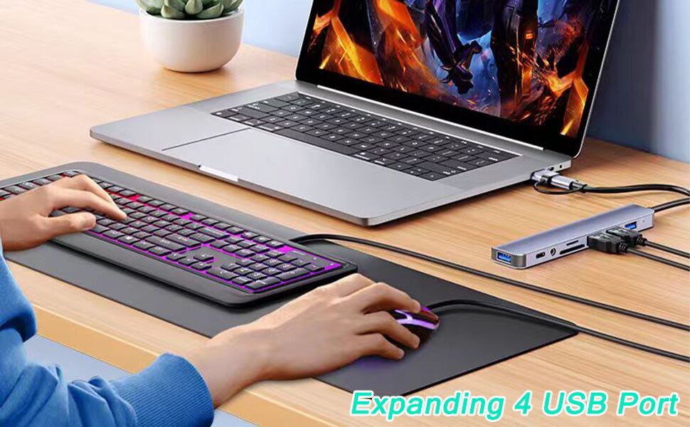 USB C Hub USB Hub 3.0, Multiport USB A & C Adapter