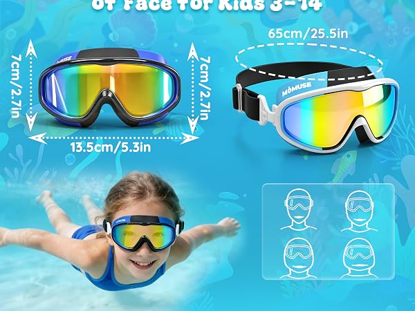 Adjustable design Fits 99% of face for Kids 3-14