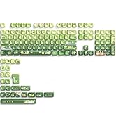 dagaladoo Cute Frog Keyboard keycaps Ceramic Style,Matcha Green moa keycap Set,dye Sublimation PB...
